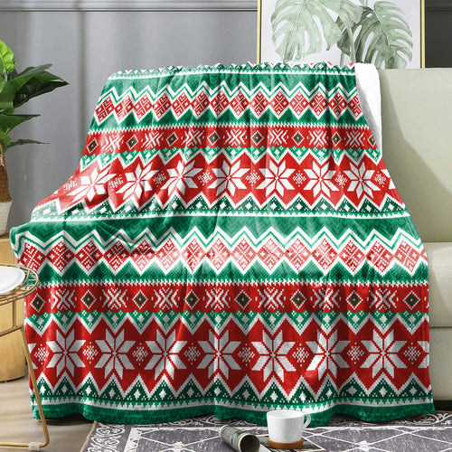 Christmas Plaid Winter Blanket Bedspreads Cover Warm Soft Flannel