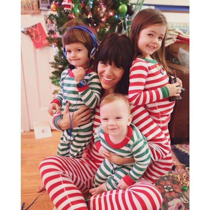Christmas Rompers Striped Pajamas Sleepwear Romper
