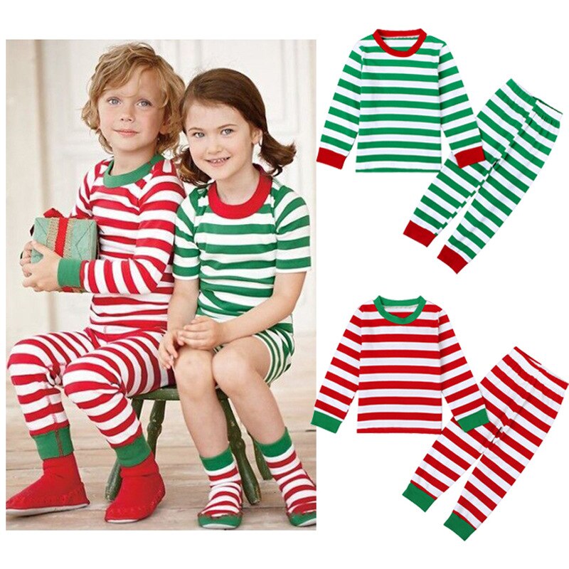 Christmas Rompers Striped Pajamas Sleepwear Romper