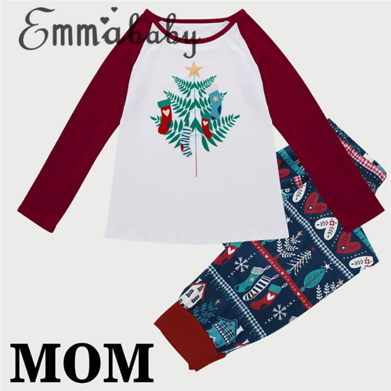 Family Matching Christmas Pajamas Mother Daughter