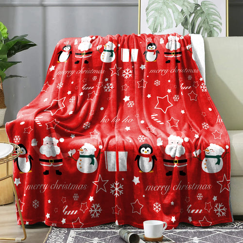 Christmas Plaid Winter Blanket Bedspreads Cover Warm Soft Flannel