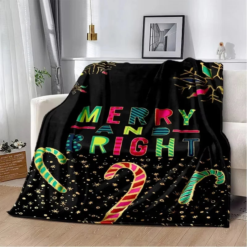 Blanket Christmas Tree Santa Claus Gift Cartoon Plush Blanket Flannel