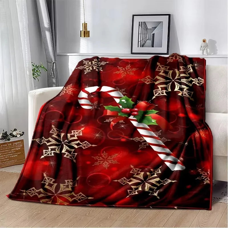 Blanket Christmas Tree Santa Claus Gift Cartoon Plush Blanket Flannel