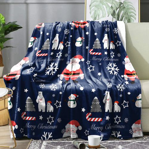 Christmas Plaid Winter Blanket Bedspreads Cover Warm Soft Flannel