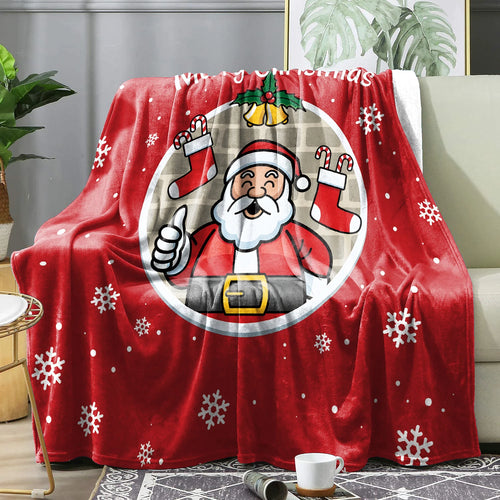 Christmas Plaid Winter Blanket Bedspreads Cover Warm Soft Flannel