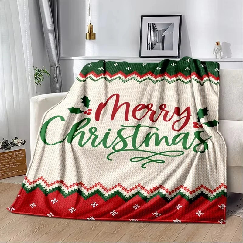 Blanket Christmas Tree Santa Claus Gift Cartoon Plush Blanket Flannel