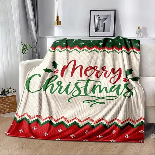Blanket Christmas Tree Santa Claus Gift Cartoon Plush Blanket Flannel